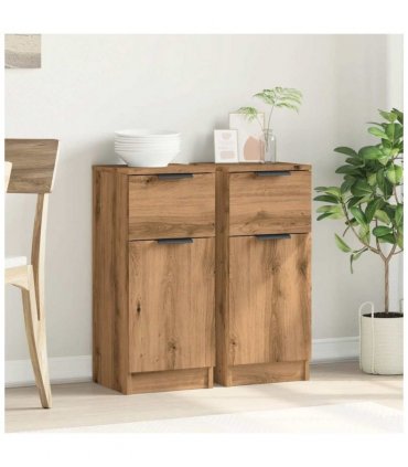 vidaXL Sideboards 2 pcs Artisan Oak 30x30x70 cm Engineered Wood