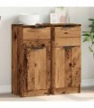 vidaXL Sideboards 2 pcs Old Wood 30x30x70 cm Engineered Wood