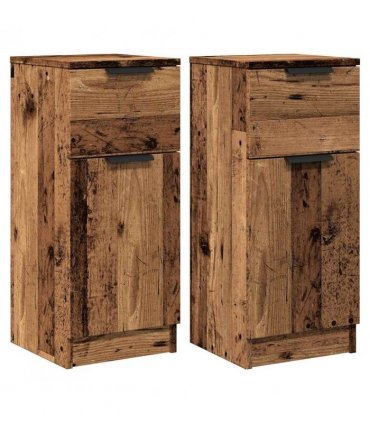 vidaXL Sideboards 2 pcs Old Wood 30x30x70 cm Engineered Wood