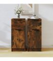 vidaXL Sideboards 2 pcs Smoked Oak 30x30x70 cm Engineered Wood