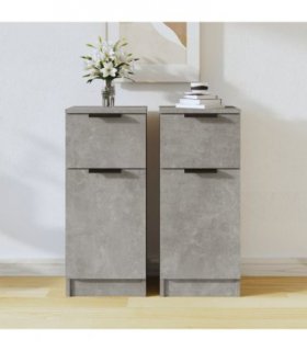 vidaXL Sideboards 2 pcs Concrete Grey 30x30x70 cm Engineered Wood