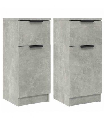 vidaXL Sideboards 2 pcs Concrete Grey 30x30x70 cm Engineered Wood