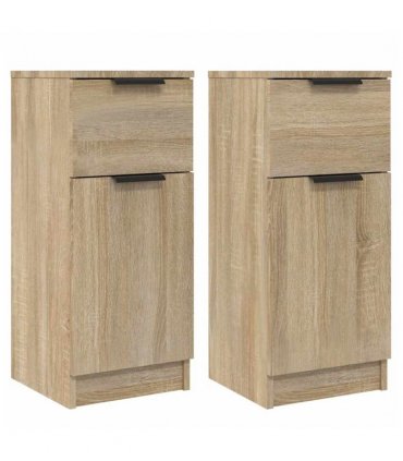 vidaXL Sideboards 2 pcs Sonoma Oak 30x30x70 cm Engineered Wood