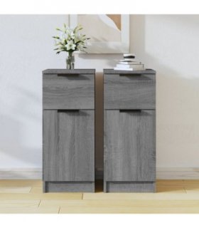 vidaXL Sideboards 2 pcs Grey Sonoma 30x30x70 cm Engineered Wood