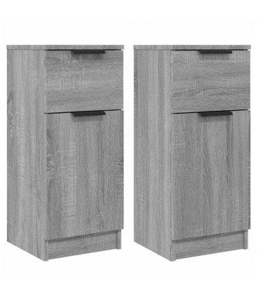 vidaXL Sideboards 2 pcs Grey Sonoma 30x30x70 cm Engineered Wood