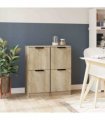 vidaXL Sideboards 2 pcs Sonoma Oak 30x30x70 cm Engineered Wood — V0672032142