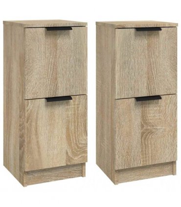 vidaXL Sideboards 2 pcs Sonoma Oak 30x30x70 cm Engineered Wood — V0672032142