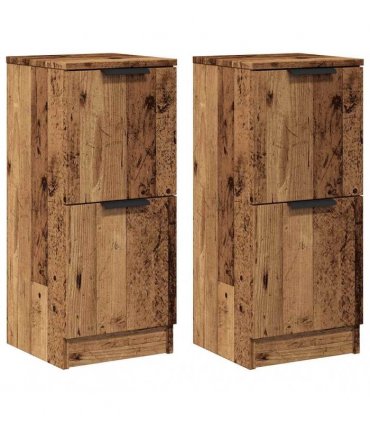 vidaXL Sideboards 2 pcs Old Wood 30x30x70 cm Engineered Wood — V0672032143