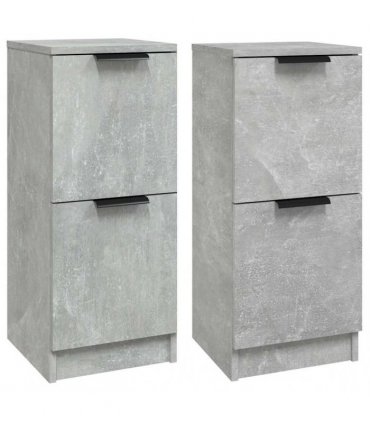 vidaXL Sideboards 2 pcs Concrete Grey 30x30x70 cm Engineered Wood — V0672032145