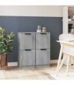 vidaXL Sideboards 2 pcs Grey Sonoma 30x30x70 cm Engineered Wood — V0672032146