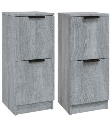 vidaXL Sideboards 2 pcs Grey Sonoma 30x30x70 cm Engineered Wood — V0672032146