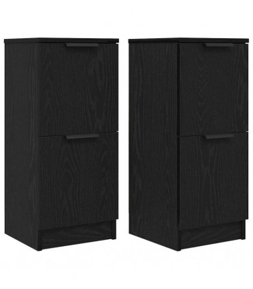 vidaXL Sideboard 2 pcs Black Oak 30 x 30 x 70 cm Engineered Wood — V0672032148