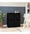 vidaXL Sideboards 2 pcs Black 30x30x70 cm Engineered Wood