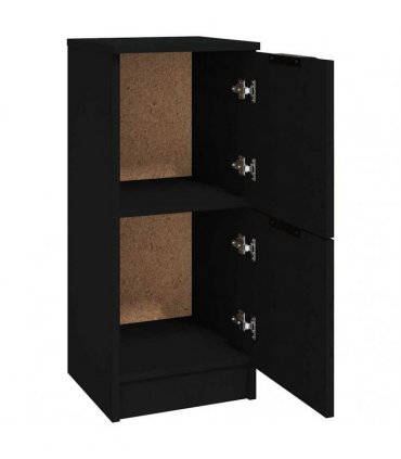 vidaXL Sideboards 2 pcs Black 30x30x70 cm Engineered Wood
