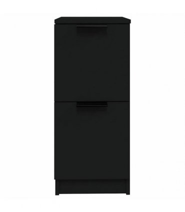 vidaXL Sideboards 2 pcs Black 30x30x70 cm Engineered Wood