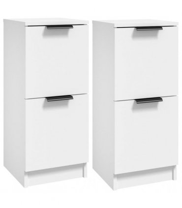 vidaXL Sideboards 2 pcs White 30x30x70 cm Engineered Wood — V0672032151