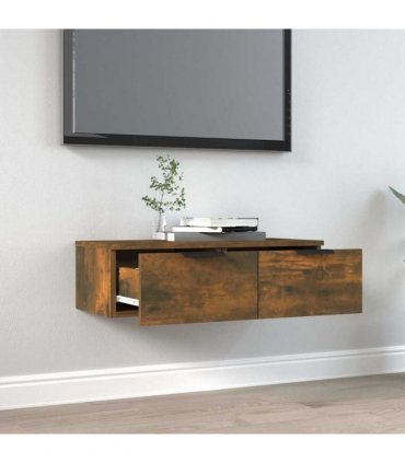 vidaXL Wall Cabinet Smoked Oak 68x30x20 cm Engineered Wood
