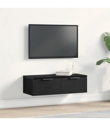 vidaXL Wall Cabinet Black Oak 68 x 30 x 20 cm Engineered Wood