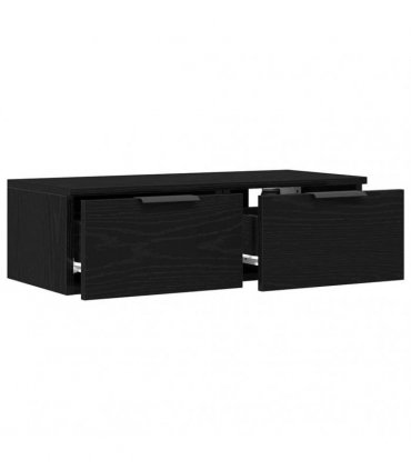 vidaXL Wall Cabinet Black Oak 68 x 30 x 20 cm Engineered Wood