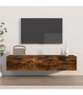 vidaXL Wall Cabinet Smoked Oak 102x30x20 cm Engineered Wood