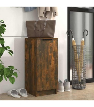 vidaXL Shoe Cabinet Smoked Oak 30x35x70 cm Engineered Wood