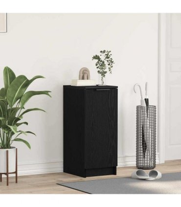 vidaXL Shoe Cabinet Black Oak 29.5 x 35 x 70 cm Engineered Wood