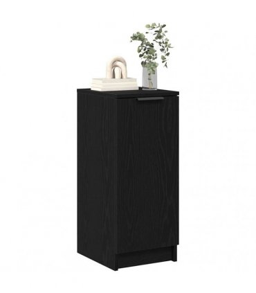 vidaXL Shoe Cabinet Black Oak 29.5 x 35 x 70 cm Engineered Wood