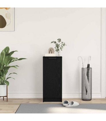 vidaXL Shoe Cabinet Black Oak 29.5 x 35 x 70 cm Engineered Wood