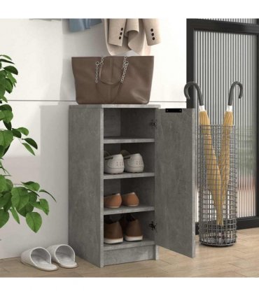 vidaXL Shoe Cabinet Concrete Grey 30x35x70 cm Engineered Wood