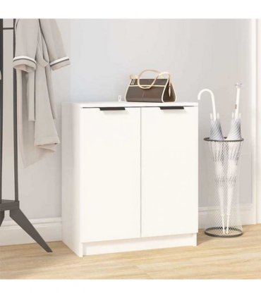 vidaXL Shoe Cabinet White 59x35x70 cm Engineered Wood