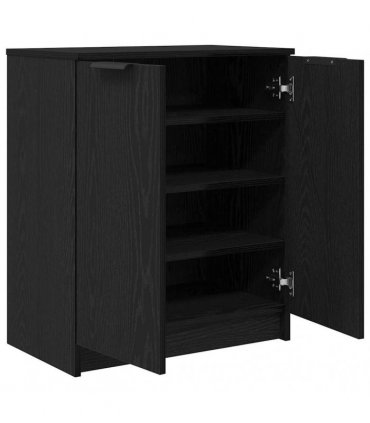 vidaXL Shoe Cabinet Black Oak 59 x 35 x 70 cm Engineered Wood
