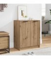 vidaXL Shoe Cabinet Artisian Oak 59x35x70 cm Engineered Wood — Colour: artisan oak
