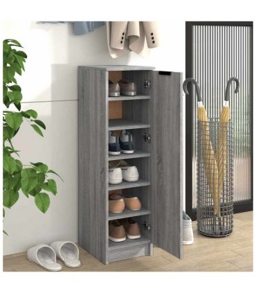 vidaXL Shoe Cabinet Grey Sonoma 30x35x100 cm Engineered Wood