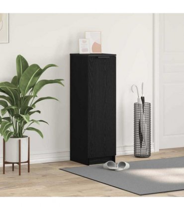 vidaXL Shoe Cabinet Black Oak 29.5 x 35 x 101 cm Engineered Wood