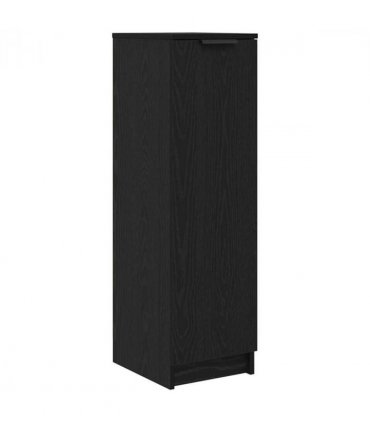 vidaXL Shoe Cabinet Black Oak 29.5 x 35 x 101 cm Engineered Wood