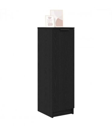 vidaXL Shoe Cabinet Black Oak 29.5 x 35 x 101 cm Engineered Wood