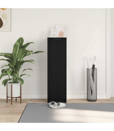 vidaXL Shoe Cabinet Black Oak 29.5 x 35 x 101 cm Engineered Wood