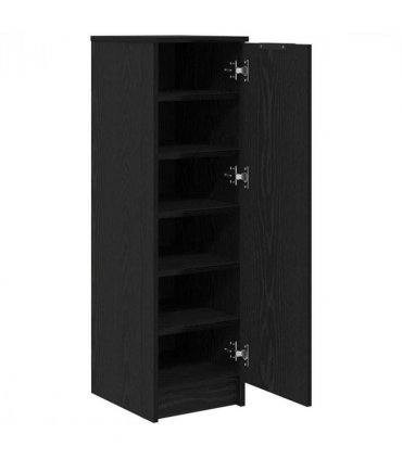 vidaXL Shoe Cabinet Black Oak 29.5 x 35 x 101 cm Engineered Wood