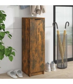 vidaXL Shoe Cabinet Smoked Oak 30x35x100 cm Engineered Wood