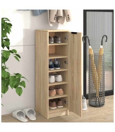 vidaXL Shoe Cabinet Sonoma Oak 30x35x100 cm Engineered Wood