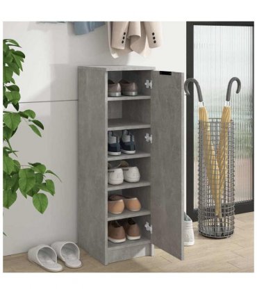 vidaXL Shoe Cabinet Concrete Grey 30x35x100 cm Engineered Wood