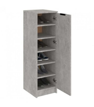 vidaXL Shoe Cabinet Concrete Grey 30x35x100 cm Engineered Wood
