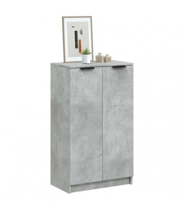 vidaXL Shoe Cabinet Concrete Grey 59x35x100.5 cm Engineered Wood