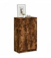 vidaXL Shoe Cabinet Smoked Oak 59x35x100 cm Engineered Wood