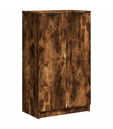 vidaXL Shoe Cabinet Smoked Oak 59x35x100 cm Engineered Wood