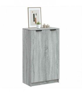 vidaXL Shoe Cabinet Grey Sonoma 59x35x100 cm Engineered Wood