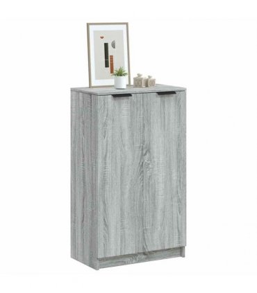 vidaXL Shoe Cabinet Grey Sonoma 59x35x100 cm Engineered Wood