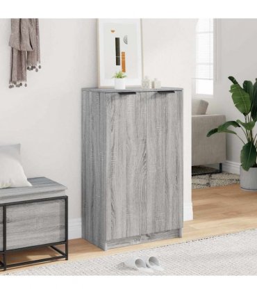 vidaXL Shoe Cabinet Grey Sonoma 59x35x100 cm Engineered Wood