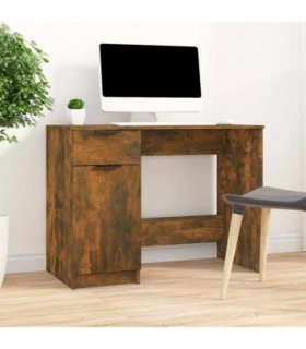 vidaXL Desk Smoked Oak 100x50x75 cm Engineered Wood