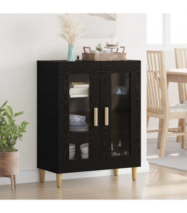 vidaXL Sideboard Black Oak 69.5 x 34 x 90 cm Engineered Wood — V0672032248